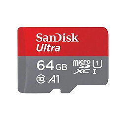 Carte Mémoire micro SDXC SanDisk Ultra 64Go Adaptateur SD Vitesse de Lecture Allant jusqu'à 100Mo/S, Classe 10, U1,A1