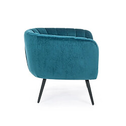 Bizzotto Fauteuil velours Fauteuil Avril Bleu Paon Effet Velours