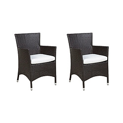 Beliani Lot de 2 chaises Marron foncé ITALY