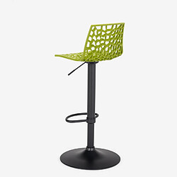 Acheter Tabouret Design Cuisine Bar Base Noire Mate Réglable Grand Soleil Spider Matt, Couleur: Anis vert