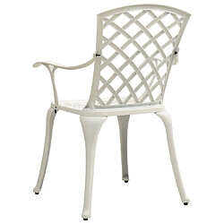 Acheter vidaXL Chaises de jardin lot de 2 Aluminium coulé Blanc