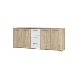 FINLANDEK Buffet bas PILVI contemporain décor chene sonoma et blanc mat - L 179 cm