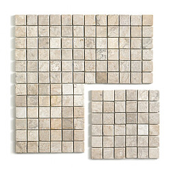 Pegane Carrelage de mosaïque (Boite de 1m²), Plaque mosaïque mur et sol en marbre naturel coloris blanc - 30 x 30 cm