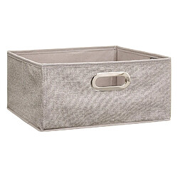 Avis Toilinux Lot de 12 Boites de rangement en tissu l.31 x h. 15 cm - Beige chiné