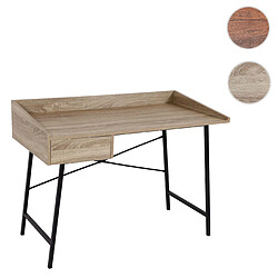 Mendler Table de chevet HWC-J97, table de maquillage, tiroir structure 3D 98x114x60cm MVG-certifié ~ aspect chêne 