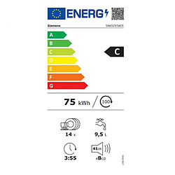 Lave-vaisselle 60cm 14 couverts 41db tout intégrable - sn65zx54ce - SIEMENS