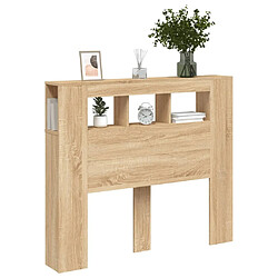 Acheter Maison Chic Tête de lit scandinave à LED,meuble de chambre chêne sonoma 120x18,5x103,5cm bois ingénierie -MN78916