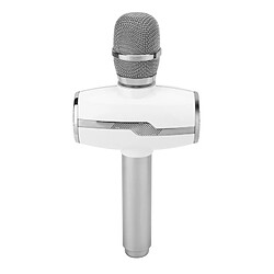 Avis Wewoo Micro sans fil argent pour ordinateur portable, PC, haut-parleur, casque, iPad, iPhone, Galaxy, Huawei, Xiaomi, LG, HTC et autres smartphone haute qualité sonore KTV Karaoke enregistrement coloré RVB néon lumières Bluetooth sans Microphone à condensateur,