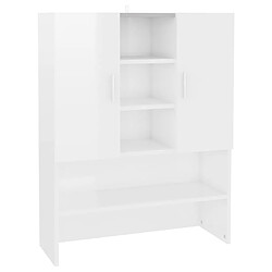 Maison Chic Meuble rangement de salle de bain | Meuble pour machine à laver | Armoire murale de bain Blanc brillant 70,5x25,5x90 cm -GKD22685