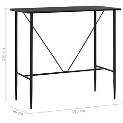 vidaXL Table de bar Noir 120x60x110 cm MDF pas cher