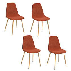 Atmosphera, Createur D'Interieur Lot de 4 chaises Loka en tissu - Ambre