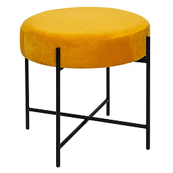 Atmosphera, Createur D'Interieur Tabouret Velours Arty Ocre - Atmosphera 