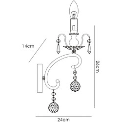 Acheter Luminaire Center Applique murale Pescara 1 Ampoule chrome noir/cristal