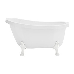 Vente-Unique Baignoire îlot rétro avec pieds de lion blancs - 200 L - 145 x 74 x 77 cm - Blanche - NISOS II