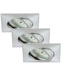 Briloner Leuchten Set 3 Spots LED Encastrables Orientable BRILONER Module 5W Ip23 Aluminium Carré