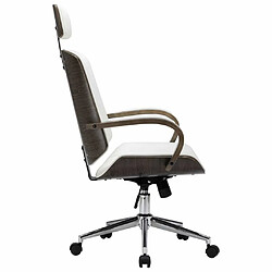 Avis Maison Chic Chaise Gaming | Chaise de bureau Ergonomique Fauteuil avec appuie-tête Blanc Similicuir et bois -GKD82126