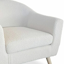 Paris Prix Fauteuil Scandinave en Bouclette Lainée Delia 79cm Crème