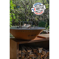 GRILL CHIC PACK PRINTEMPS Braséro barbecue Le Traditionnel Ø 103 cm à DOUBLE CUVE en acier corten