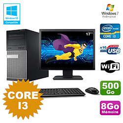 Lot PC Tour Dell 790 Intel Core I3 3.1Ghz 8Go 500Go DVD WIFI Win 7 + Ecran 17" - Occasion