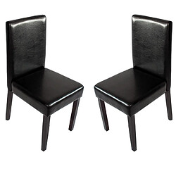 Avis Decoshop26 Lot de 2 chaises de salle à manger synthétique noir pieds foncés CDS04046