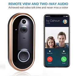 Wewoo Interphone vidéo 1080P Smart WiFi Sonnette Anneau IR Entrée Porte Alerte Sans Fil Sécurité Carillon Cam Alarme avec Caméra