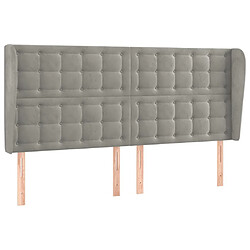 Maison Chic Tête de lit scandinave avec oreilles,meuble de chambre Gris clair 163x23x118/128 cm Velours -MN67374