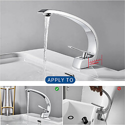 Avis AURALUM MAX® Mitigeur Cascade de Lavabo, Robinet en Laiton pour Lavabo et Vasque, Mitigeur de Lavabo à Poignée Unique avec Aérateur Amovible, Chromé