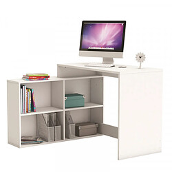 Dansmamaison Bureau d'angle 4 niches Blanc - DIDEROT