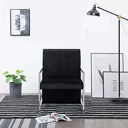 Maison Chic Fauteuil relax,Chair avec pieds en chrome Noir Velours -MN74593