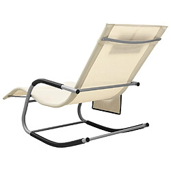 Avis vidaXL Chaise longue textilène crème et gris