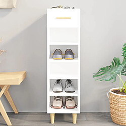 vidaXL Armoire à chaussures Blanc 30x35x105 cm Bois d'ingénierie 