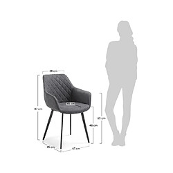 LF SALON Chaise Lot de 2 chaises Aminy graphite pas cher