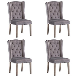 vidaXL Chaises à manger lot de 4 gris velours