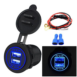 Wewoo Chargeur Adaptateur de prise secteur allume cigare universel pour voiture 4.2A 5V IP66 avec ouverture + câble de 60 cm lumière bleue 