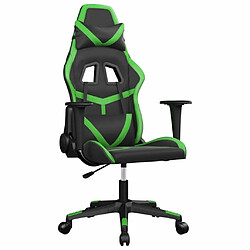 Maison Chic Chaise de jeu, Chaise gaming de massage, Fauteuil gamer d'ordinateur,Chaise de Bureau Noir et vert Similicuir -GKD93606