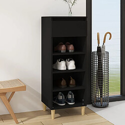 vidaXL Armoire à chaussures Noir 40x36x105 cm Bois d'ingénierie 