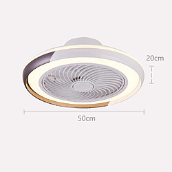 Universal Lampe ventilateur de plafond de 50cm, 220V LED 36W réglable en continu à trois vitesses, bulles, télécommande silencieuse, mini lampe ventilateur de commande, marron