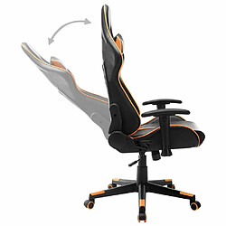 Maison Chic Chaise de jeu, Chaise gaming, Fauteuil gamer d'ordinateur,Chaise de Bureau Noir et orange Cuir artificiel -GKD94653 pas cher