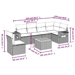 Avis Maison Chic Salon de jardin avec coussins 7 pcs, Ensemble Tables et chaises de jardin, beige résine tressée -GKD247483