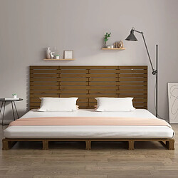 Avis Maison Chic Tête de lit scandinave,Meuble de chambre murale Marron miel 166x3x91,5 cm Bois massif de pin -MN17875