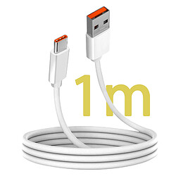 Câble USB vers USB-C Original Oppo SuperVOOC 65W Blanc 1m pas cher