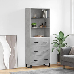 vidaXL Buffet haut Gris béton 69,5x34x180 cm Bois d'ingénierie