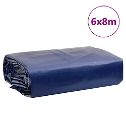 vidaXL Bâche bleu 6x8 m 650 g/m² pas cher