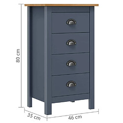 Acheter vidaXL Buffet Hill Gris 46x35x80 cm Bois de pin solide