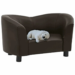 Maison Chic Niche Canapé,Lit pour chien | Panier couchage pour chien Marron 67x41x39 cm Similicuir -GKD33156