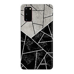 Coque Samsung Galaxy S20 360 intégrale transparente Duo Noir-Gris Marbre Ecriture Tendance Design Evetane.