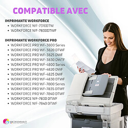 Avis 123CONSOMMABLES - 405XL - Cartouches d'encre Compatible avec Epson 405XL Workforce Pro WF-3820DWF 3825DWF 4820DWF 4825DWF WF-7830DTWF WF-7835DTWF WF-7840DTWF (4 Noir / 2 Cyan / 2 Magenta / 2 Jaune)