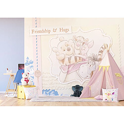 AG ART Papier Peint Intissé - Disney Winnie l'ourson - modèle câlin entre amis 360 cm x 270 cm