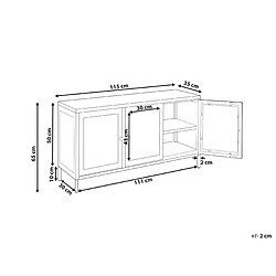 Beliani Commode à 3 portes en métal et verre blanc NEWPORT