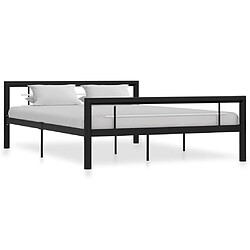 Maison Chic Lit adulte - Lit simple Cadre de lit,Structure du lit Contemporain Noir et blanc Métal 120 x 200 cm -MN79908